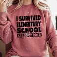 I Survived Elementary School Class Of 2018 Graduation Shirt Comfort Colors Sweatshirt Crimson