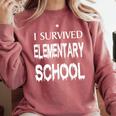 I Survived Elementary School Graduation Shirt T-Shirt Comfort Colors Sweatshirt Crimson