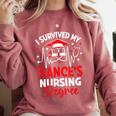 i Survived My Fiance's Nursing Degree Graduation Gifts Comfort Colors Sweatshirt Crimson