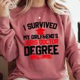 I Survived My Girlfriend's Juris Doctor Degree Graduation Comfort Colors Sweatshirt Crimson