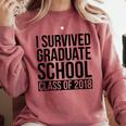 I Survived Graduate School Class Of 2018 Graduation Comfort Colors Sweatshirt Crimson