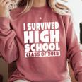 I Survived High School Class Of 2018 Graduation Comfort Colors Sweatshirt Crimson