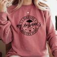 I Survived My Husband's Masters Degree Funny 2023 Graduation Comfort Colors Sweatshirt Crimson