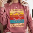 I Survived My Husband's Master's Degree Graduation Comfort Colors Sweatshirt Crimson