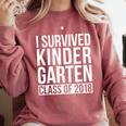 I Survived Kindergarten Class Of 2018 Graduation Shirt Comfort Colors Sweatshirt Crimson