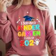 I Survived Kindergarten Graduation 2025 Graduate Boys Girls Comfort Colors Sweatshirt Crimson