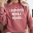 I Survived Middle School Graduation Last Day Of School Comfort Colors Sweatshirt Crimson