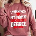 I Survived My Mom's Bachelor's Degree Graduation Comfort Colors Sweatshirt Crimson