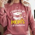 i Survived My Mom's EdD Dissertation Graduation Mom EdD Comfort Colors Sweatshirt Crimson