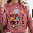 I Survived My Mom's Master's Degree Master Graduation Comfort Colors Sweatshirt Crimson