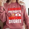 I Survived My Mom's Nursing Degree Graduation Day 2026 Comfort Colors Sweatshirt Crimson
