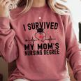 I Survived My Mom's Nursing Degree Nursing School Graduation Comfort Colors Sweatshirt Crimson