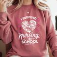 I Survived Nursing School Class Of 2018 Graduation T-Shirt Comfort Colors Sweatshirt Crimson