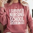 I Survived Nursing School Class Of 2018 RN Graduation Shirt Comfort Colors Sweatshirt Crimson