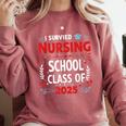 I Survived Nursing School Class Of 2025 Nurse Graduation Comfort Colors Sweatshirt Crimson