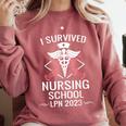 I Survived Nursing School LPN Class Of 2023 Nurse Graduation Comfort Colors Sweatshirt Crimson