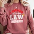 I Survived My Partner's Law Degree Graduation Shirt Comfort Colors Sweatshirt Crimson