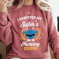 I Survived My Sister's Nursing Degree Graduation Comfort Colors Sweatshirt Crimson