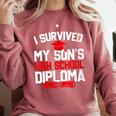 I Survived My Son's High School Diploma Graduation Comfort Colors Sweatshirt Crimson