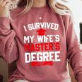 I Survived My Wife's Master's Degree Graduation Comfort Colors Sweatshirt Crimson