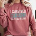 I Survived My Wife's Masters Degree Graduation Friends Comfort Colors Sweatshirt Crimson