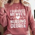 I Survived My Wife's Nursing Degree School Graduation Comfort Colors Sweatshirt Crimson