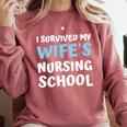 i Survived My Wifes Nursing School Degree Graduation Party Comfort Colors Sweatshirt Crimson