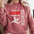 Swimming Team Senior Class Of 2025 Graduation 2025 Comfort Colors Sweatshirt Crimson