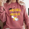 Tassel Worth The Hassle 2018 Graduation Quote Ylw Comfort Colors Sweatshirt Crimson