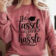 The Tassel Was Worth The Hassle Graduation Comfort Colors Sweatshirt Crimson
