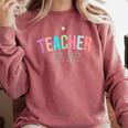 TEACHER Teacher Graduation Kindergarten Teacher 2022 Comfort Colors Sweatshirt Crimson
