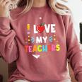 Teens Graduation I Heart My Teacher I Love My Teachers Comfort Colors Sweatshirt Crimson