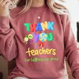 Thank You Teacher Appreciation Graduation Men Women Kids Comfort Colors Sweatshirt Crimson