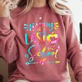 Tie Dye Happy Last Day Of School Graduation Teacher Student Comfort Colors Sweatshirt Crimson