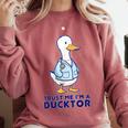 Trust Me I'm a Ducktor Doctor Sayings Graduation Comfort Colors Sweatshirt Crimson
