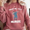 Trust Me I'm Nurse Shirt Dabbing Gift Nursing Graduation Comfort Colors Sweatshirt Crimson