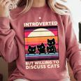 Unique Art For Introverted Cat Fans -Adults Cat Humorous Introvert Small Comfort Colors Sweatshirt Crimson