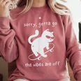 Vibes Are Off Cat Skateboard Introvert Sarcastic Humor Comfort Colors Sweatshirt Crimson