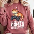 I Like Video Games Bearded Dragon Gamer Introvert Mood Comfort Colors Sweatshirt Crimson I Like Video Games Bearded Dragon Gamer Introvert Mood Comfort Colors Sweatshirt Crimson