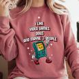 I Like Video Games Dogs And Maybe 3 People Gamer Introvert Comfort Colors Sweatshirt Crimson I Like Video Games Dogs And Maybe 3 People Gamer Introvert Comfort Colors Sweatshirt Crimson