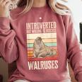 Walrus Lover Introvert Walrus Comfort Colors Sweatshirt Crimson Walrus Lover Introvert Walrus Comfort Colors Sweatshirt Crimson