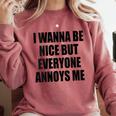 I Wanna Be Nice But Everyone Annoys Me Introvert Comfort Colors Sweatshirt Crimson I Wanna Be Nice But Everyone Annoys Me Introvert Comfort Colors Sweatshirt Crimson