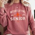 Weightlifting Senior 2024 Graduation Comfort Colors Sweatshirt Crimson