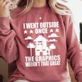 I Went Outside Once Introverts Joke Social Loner Comfort Colors Sweatshirt Crimson I Went Outside Once Introverts Joke Social Loner Comfort Colors Sweatshirt Crimson