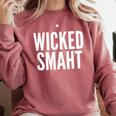 Wicked Smaht Boston Accent Graduation Tee Comfort Colors Sweatshirt Crimson