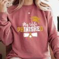 My Wife Phinished PhD Graduation Family Matching Comfort Colors Sweatshirt Crimson