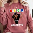 Women HBCU Grad 2025 College Graduation Apparel Comfort Colors Sweatshirt Crimson
