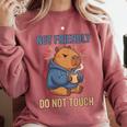 Women's Grouchy Capybara Not Friendly Do Not Touch Introvert Comfort Colors Sweatshirt Crimson Women's Grouchy Capybara Not Friendly Do Not Touch Introvert Comfort Colors Sweatshirt Crimson