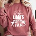 Women's Liam Personalized Name Sports Fan Birthday Graduation Comfort Colors Sweatshirt Crimson