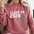 Women's Senior Class Of 2026 Graduation Year High School & College Comfort Colors Sweatshirt Crimson